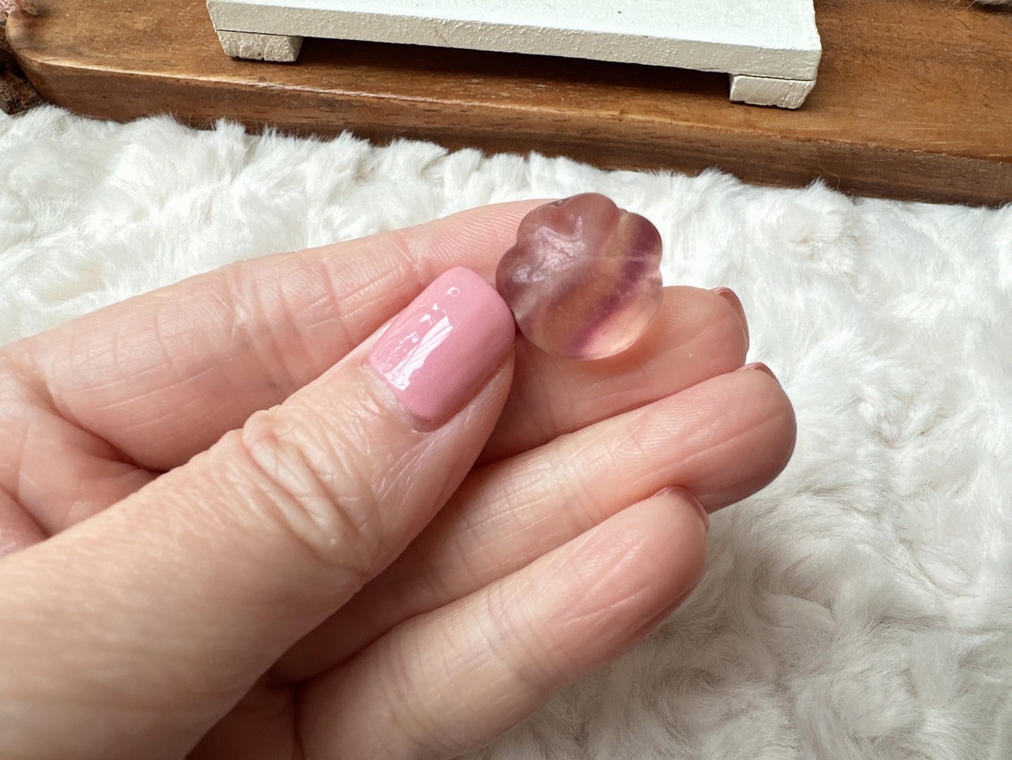 Set of 3 Cute Tiny Fluorite Paw Carvings