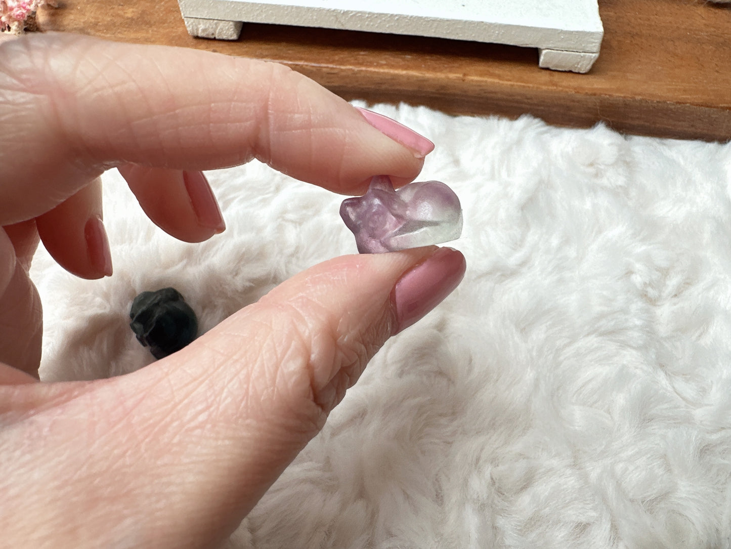 Set of 3 Cute Tiny Fluorite Carvings