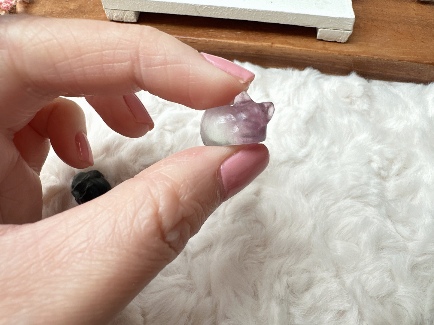 Set of 3 Cute Tiny Fluorite Carvings