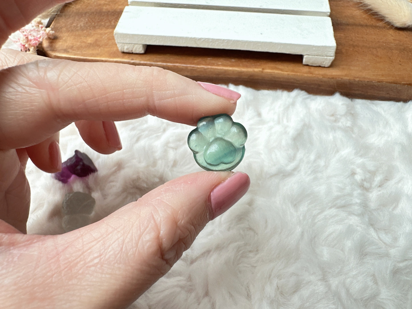Set of 3 Cute Tiny Fluorite Carvings