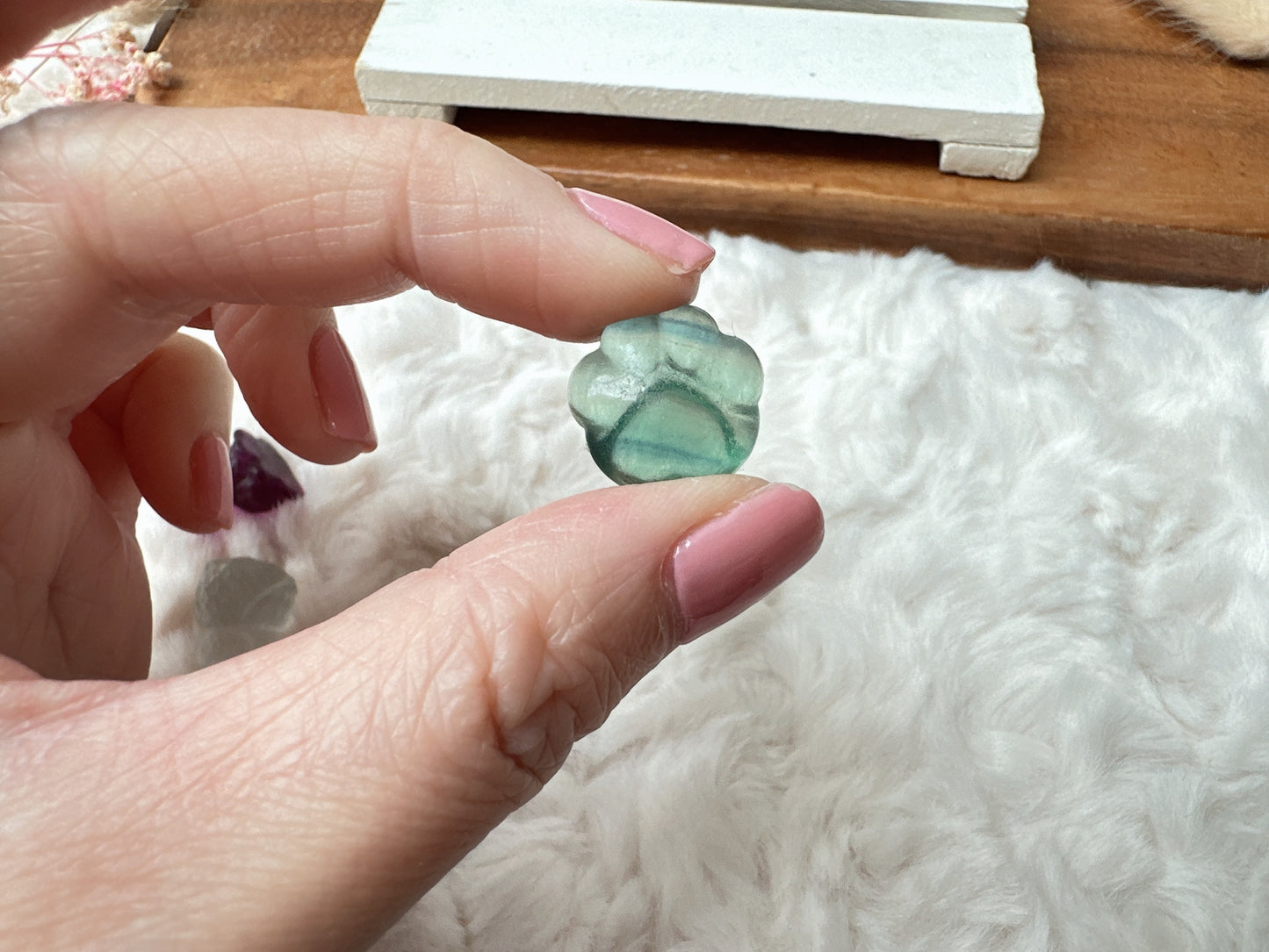 Set of 3 Cute Tiny Fluorite Carvings