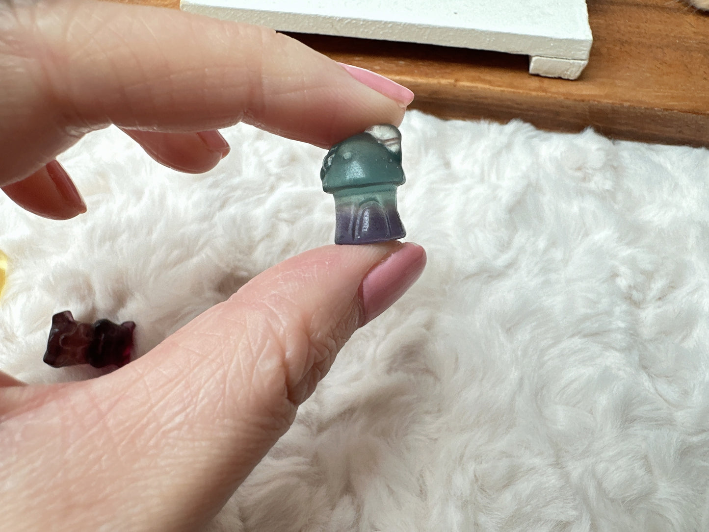 Set of 3 Cute Tiny Fluorite Carvings