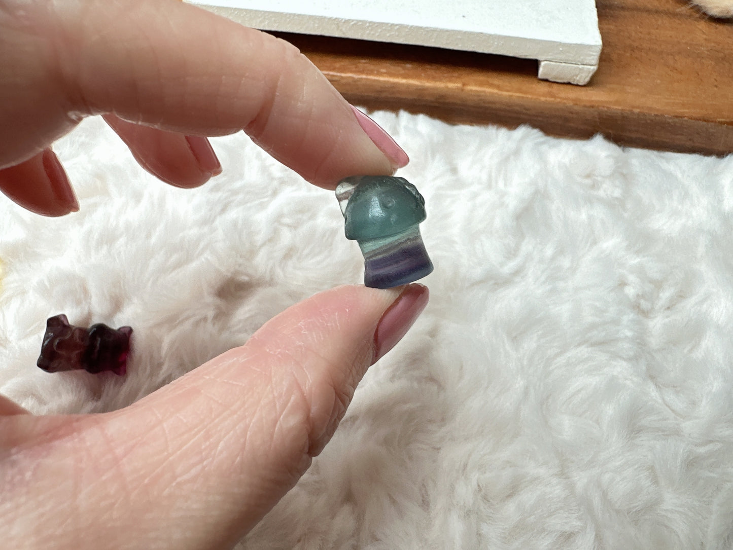 Set of 3 Cute Tiny Fluorite Carvings