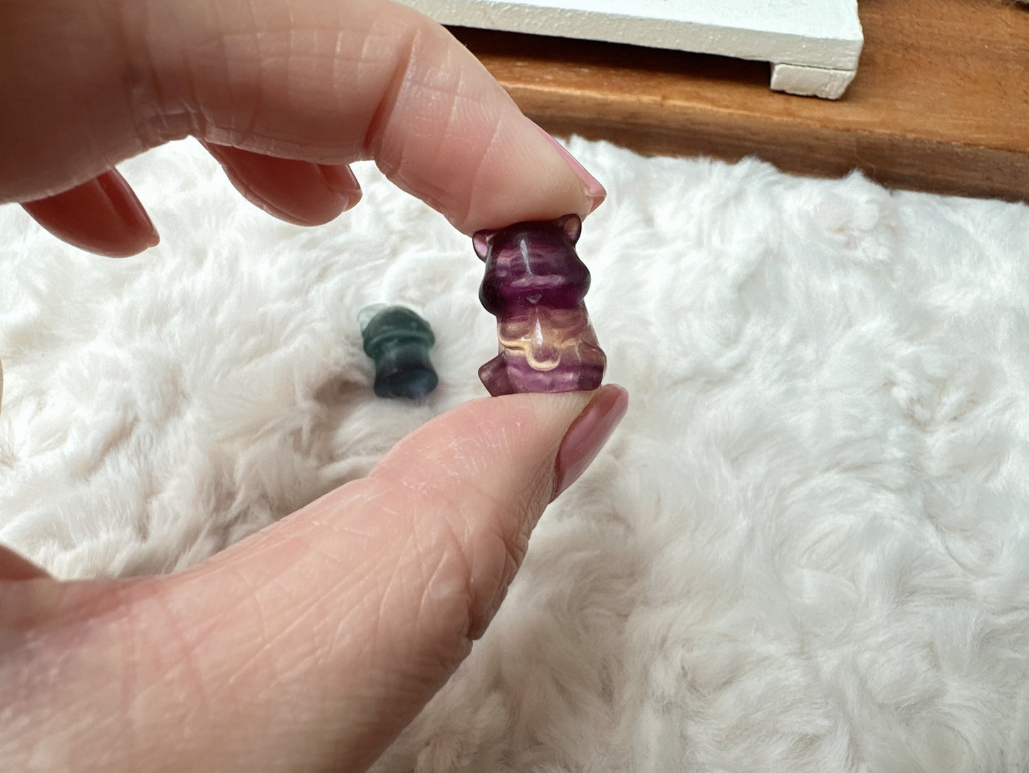 Set of 3 Cute Tiny Fluorite Carvings