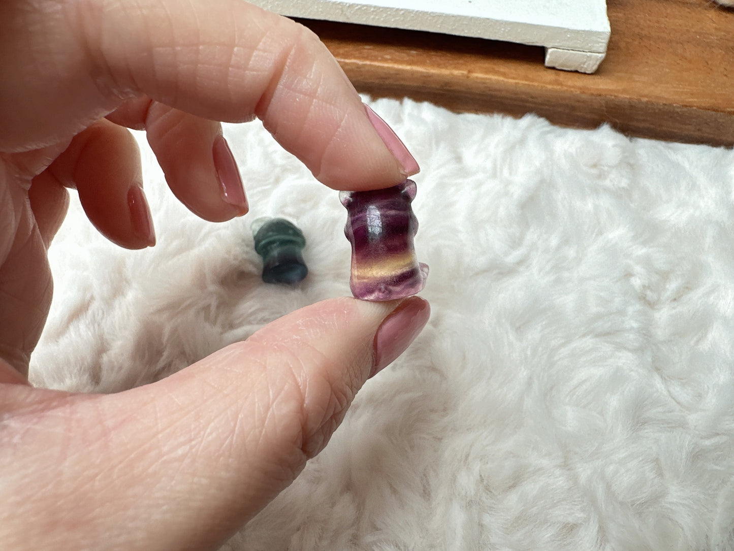 Set of 3 Cute Tiny Fluorite Carvings