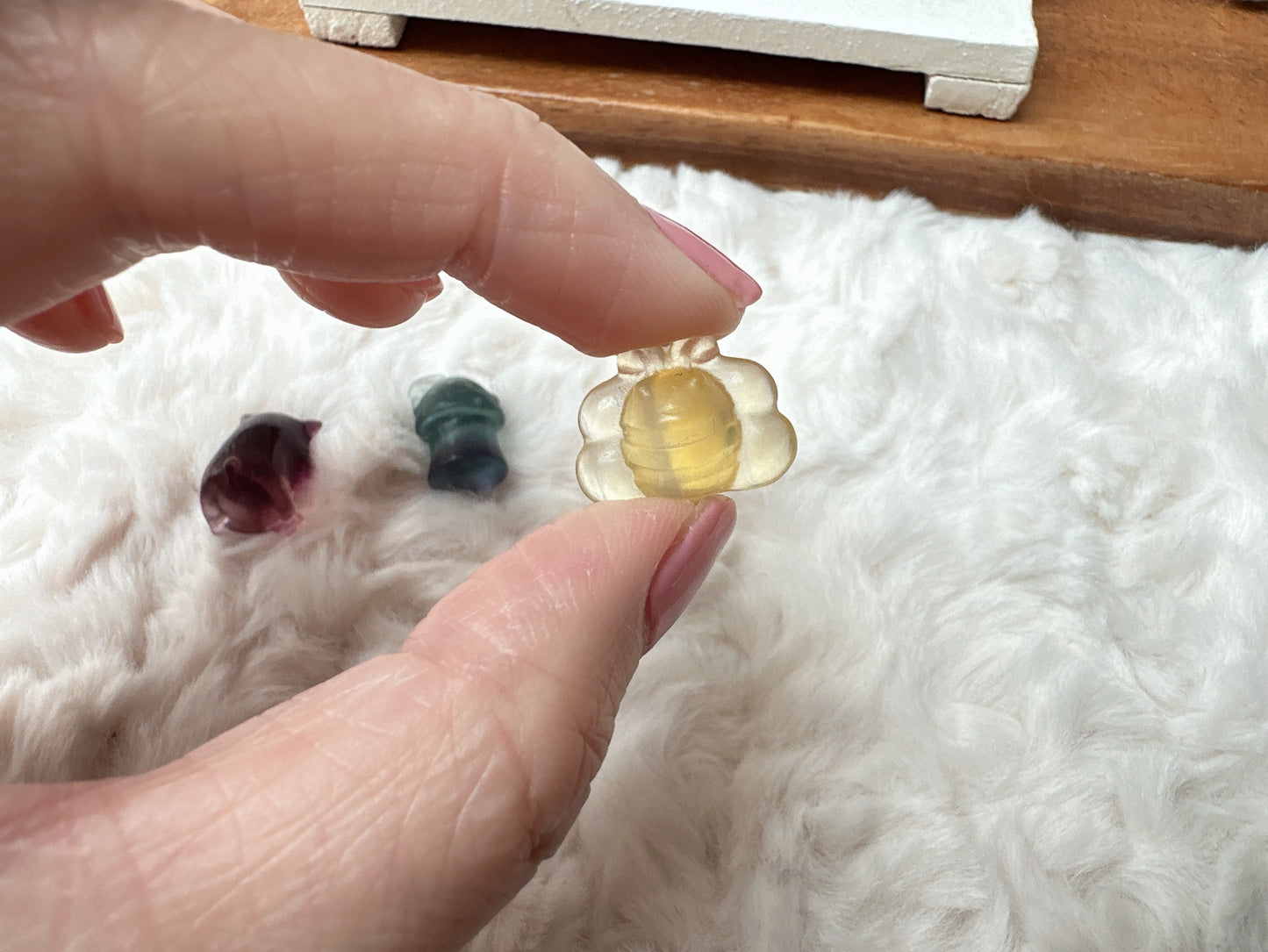 Set of 3 Cute Tiny Fluorite Carvings
