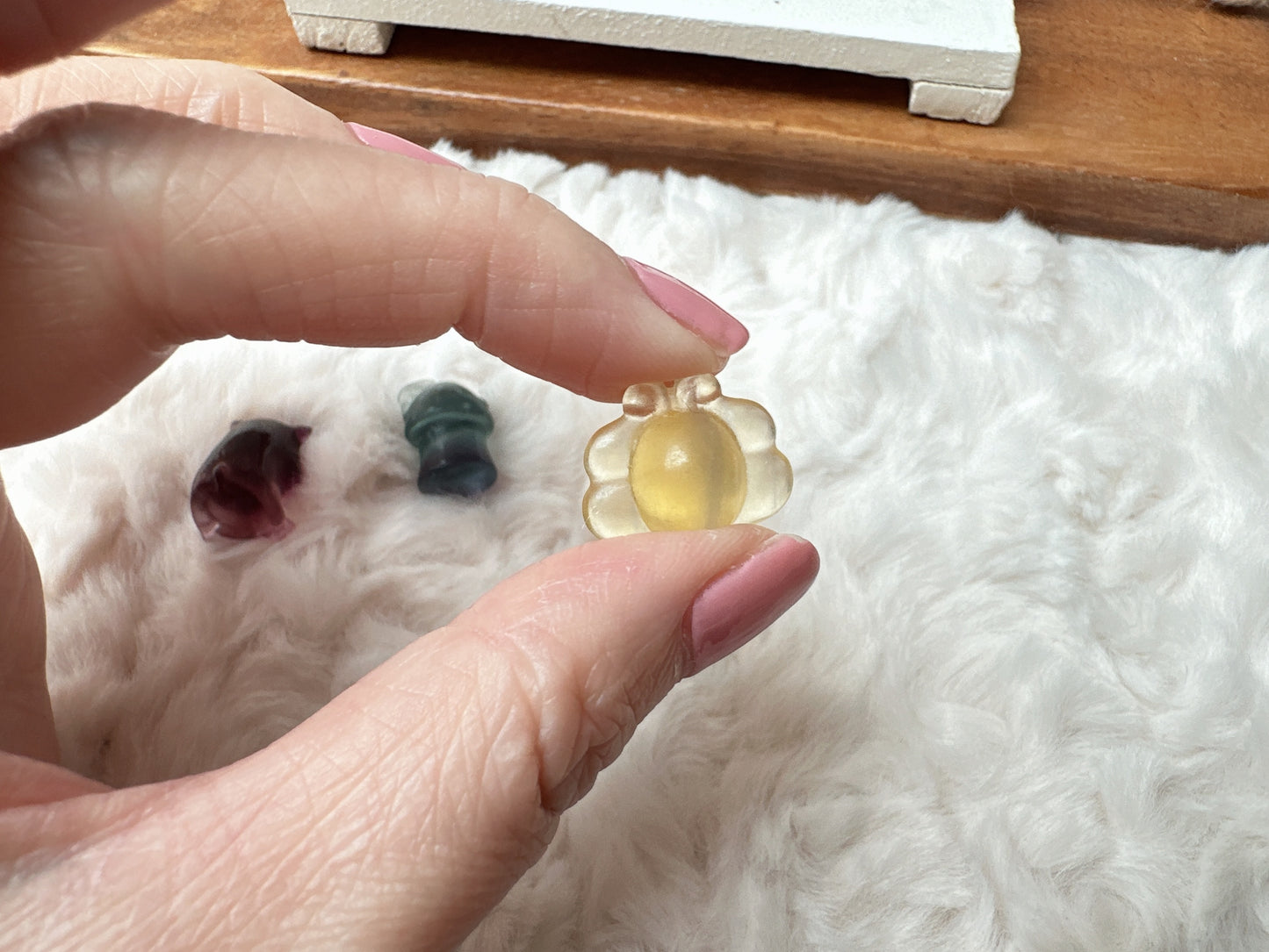 Set of 3 Cute Tiny Fluorite Carvings