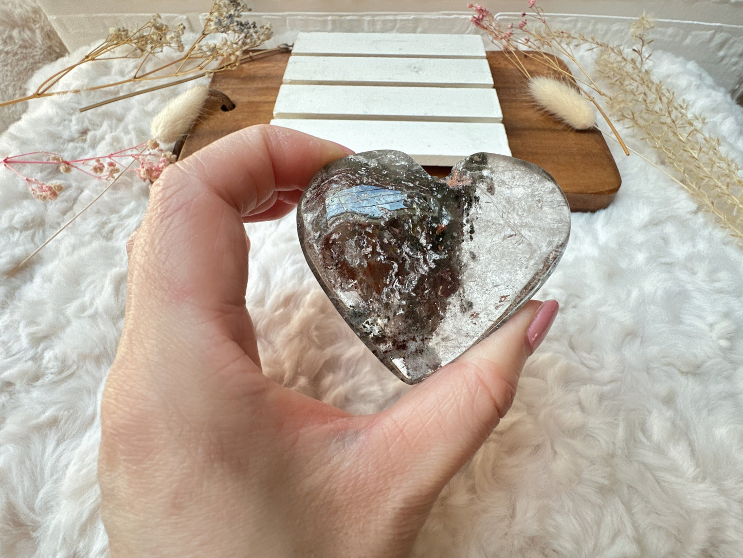 Garden Quartz Lodalite Heart