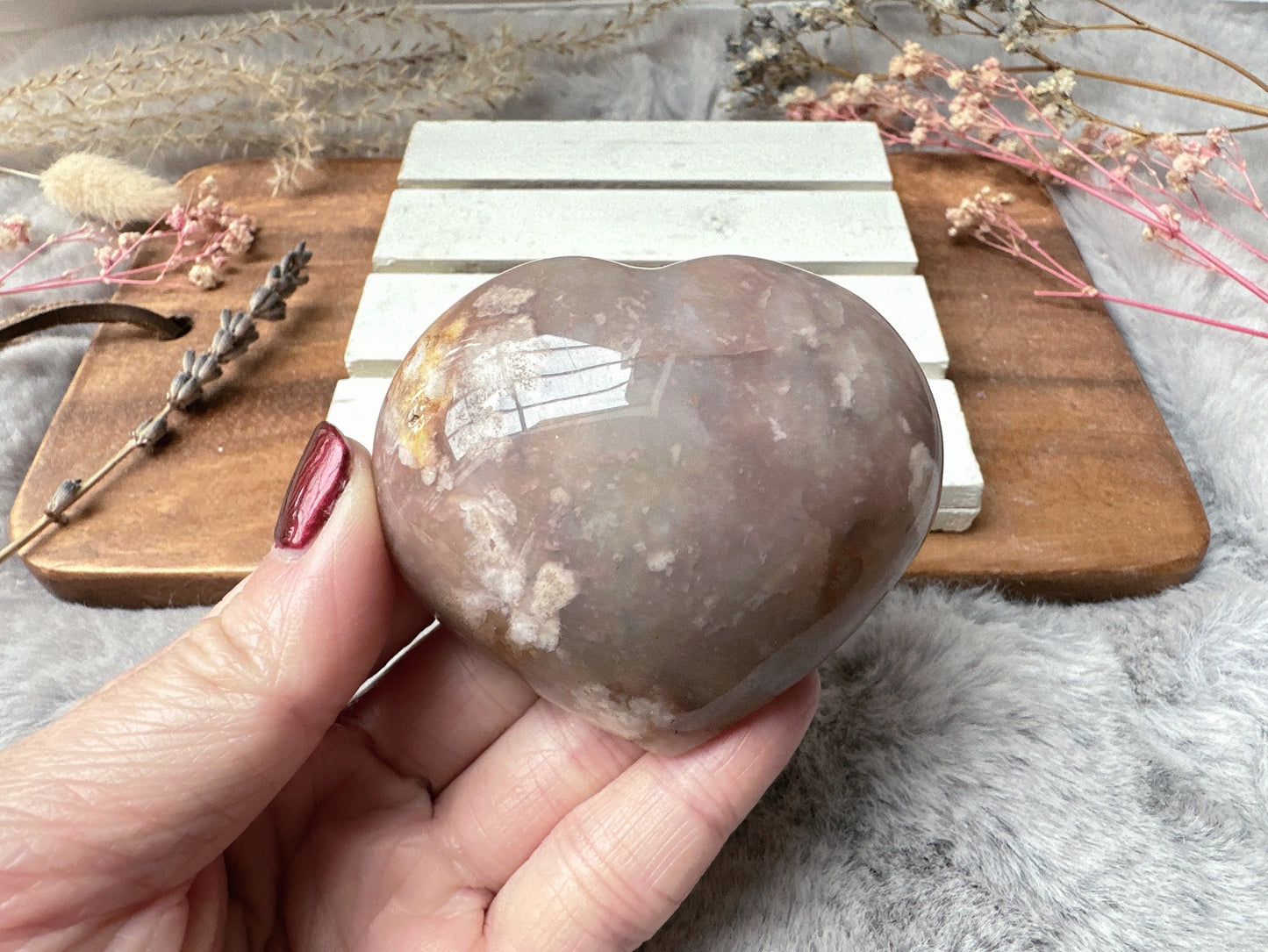 Flower Agate Heart