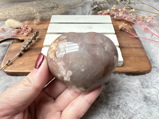 Flower Agate Heart
