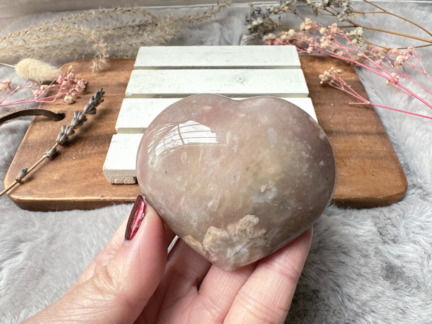 Flower Agate Heart