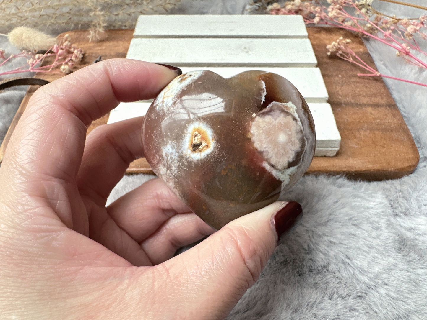 Flower Agate Heart