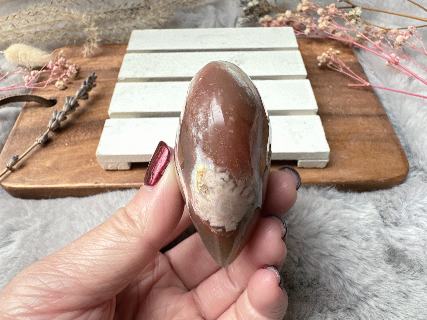 Flower Agate Heart