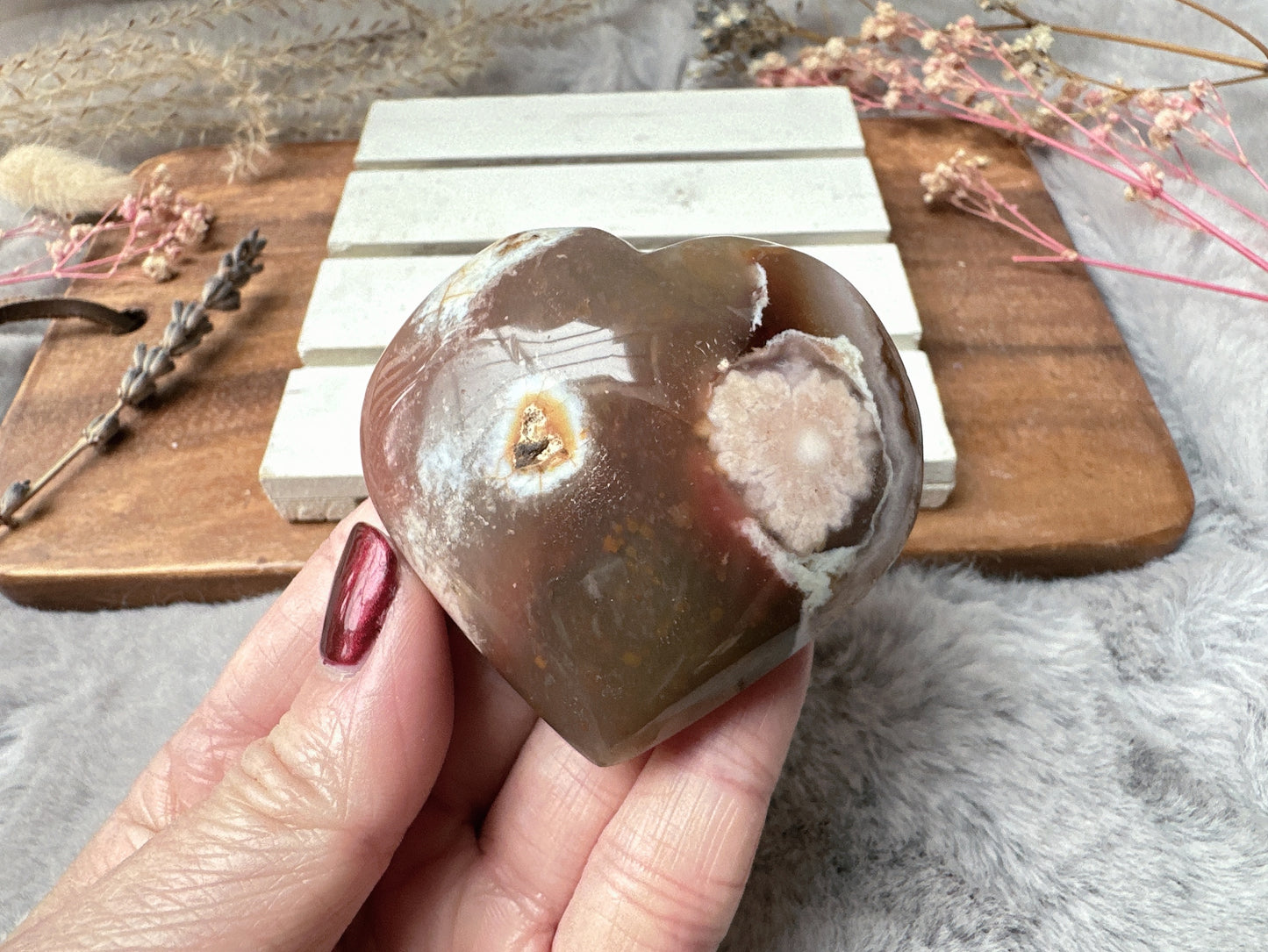 Flower Agate Heart