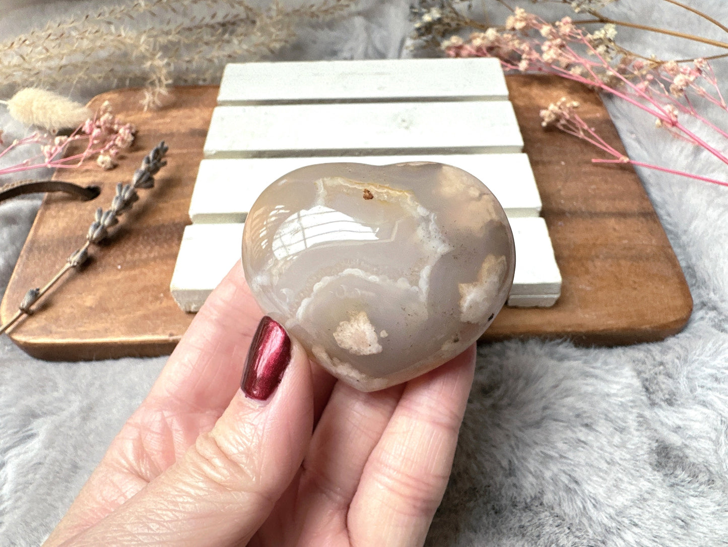 Flower Agate Heart