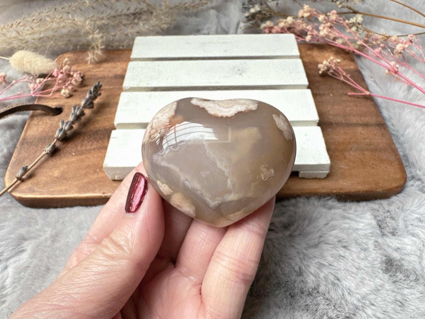 Flower Agate Heart