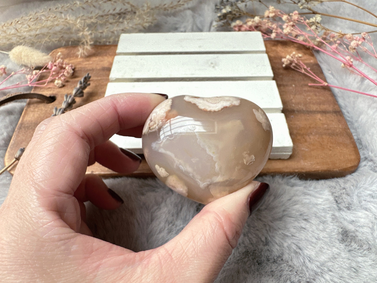 Flower Agate Heart