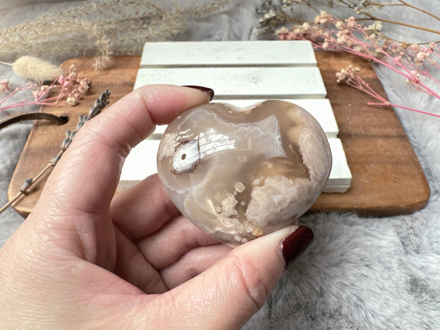 Flower Agate Heart