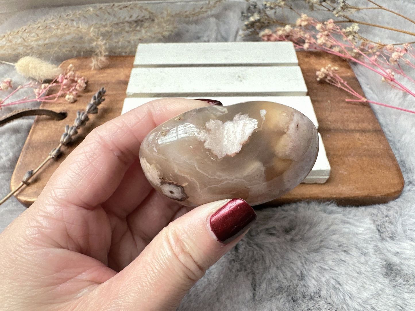 Flower Agate Heart