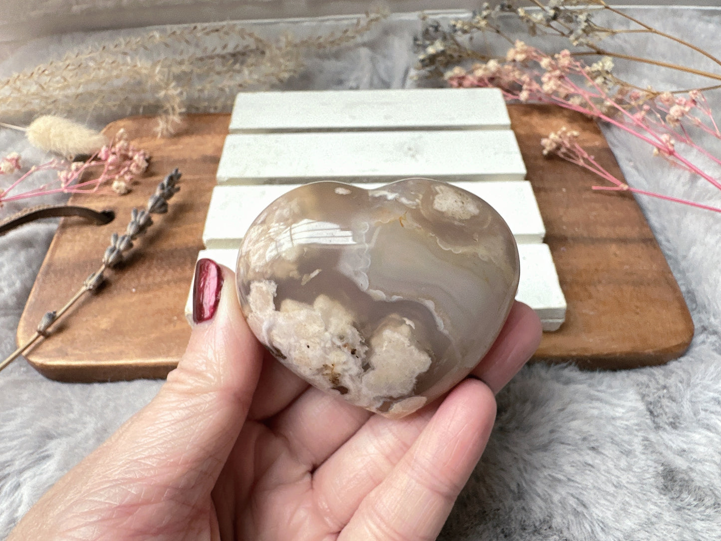Flower Agate Heart