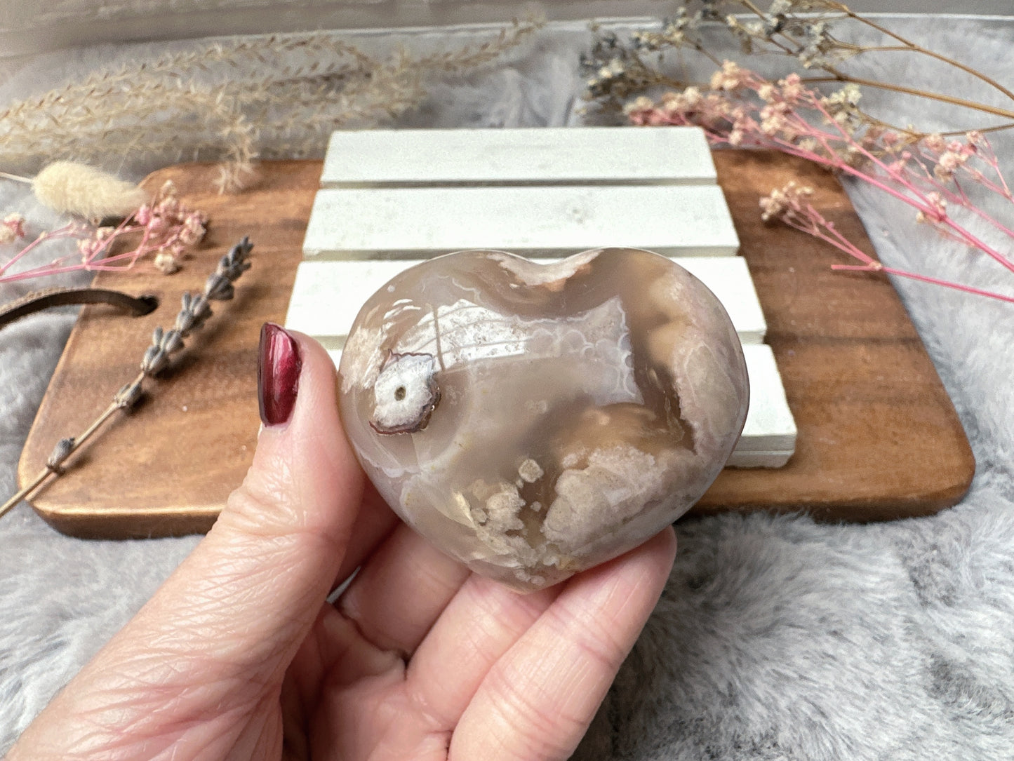 Flower Agate Heart