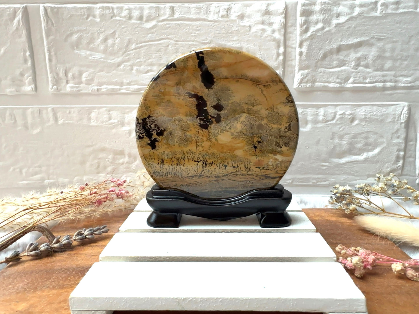 Picture Jasper Slab with Attached Stand