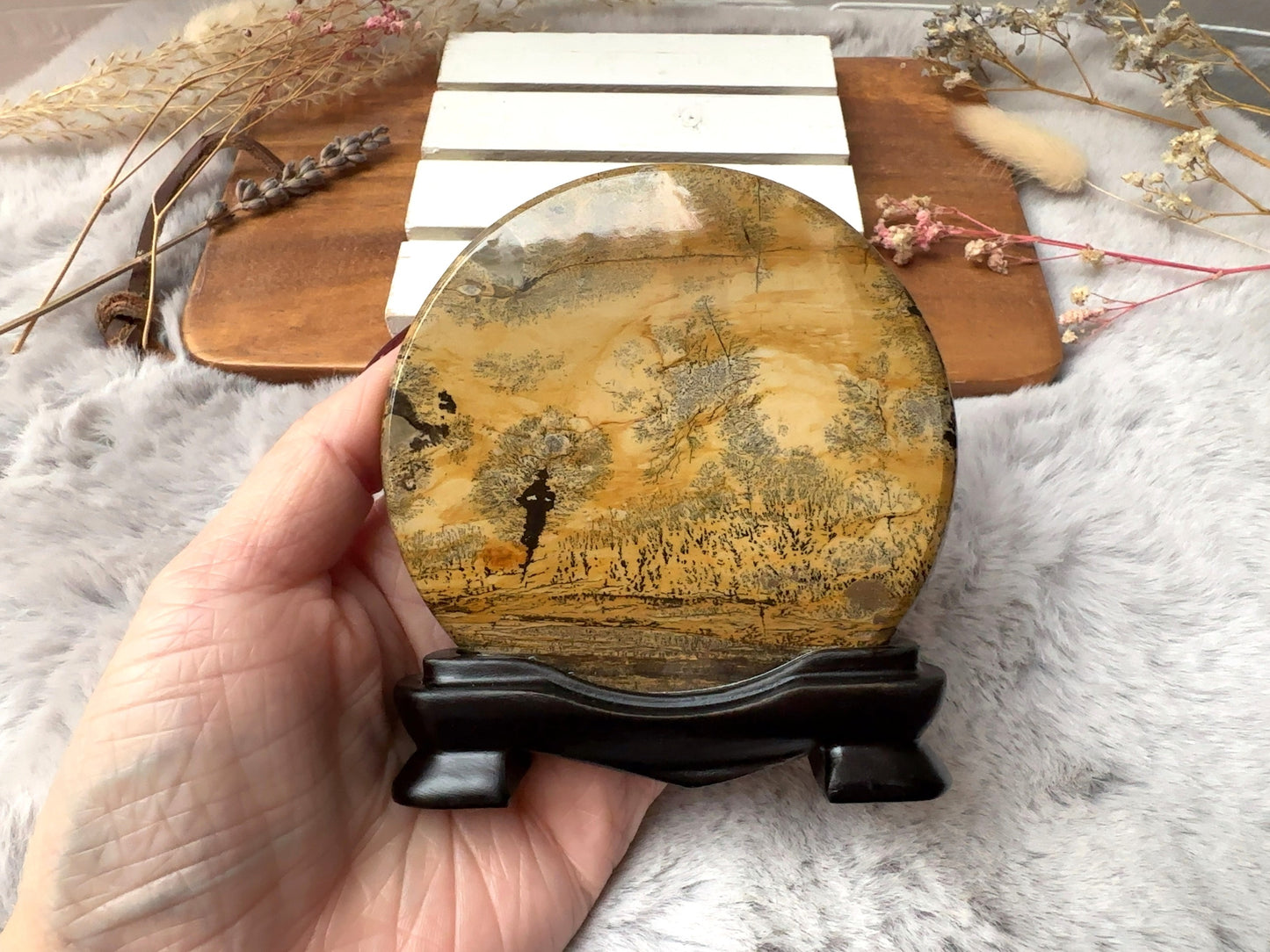 Picture Jasper Slab with Attached Stand
