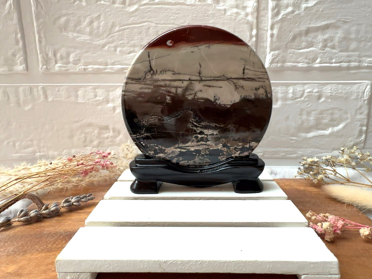 Picture Jasper Slab with Attached Stand