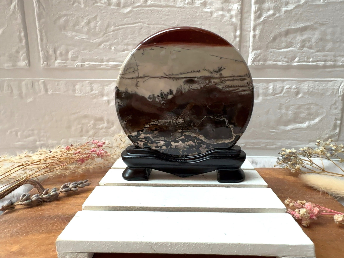 Picture Jasper Slab with Attached Stand