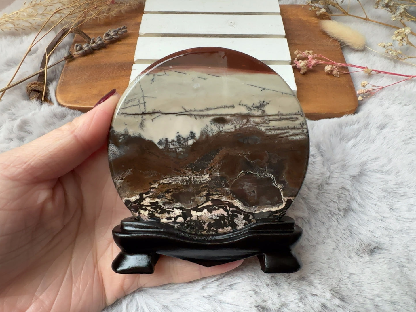 Picture Jasper Slab with Attached Stand
