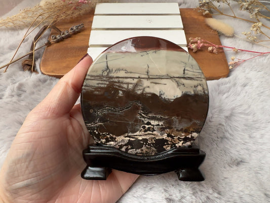 Picture Jasper Slab with Attached Stand