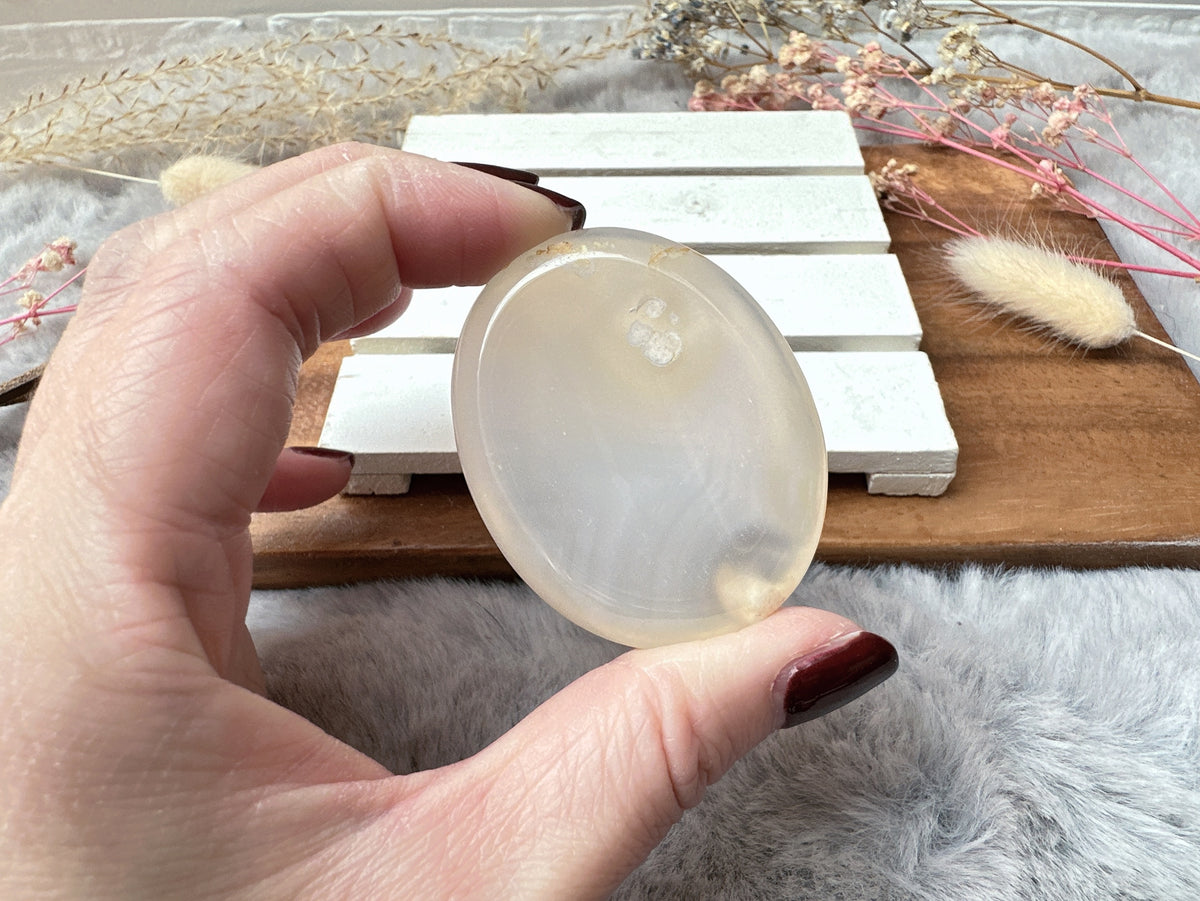 Flower Agate Worry Stone