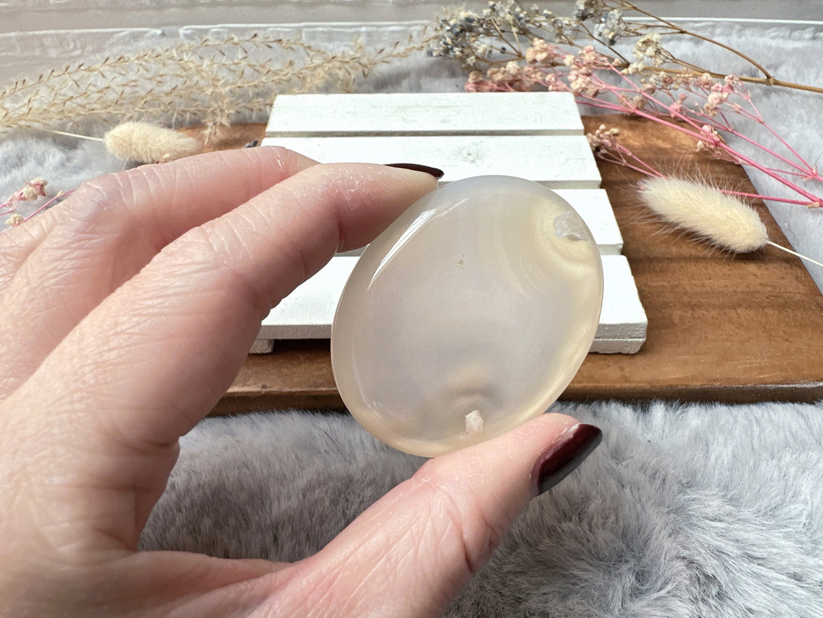 Flower Agate Worry Stone