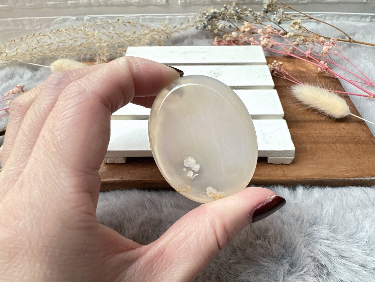 Flower Agate Worry Stone