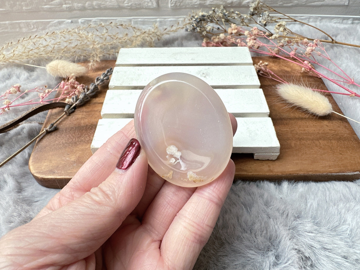 Flower Agate Worry Stone