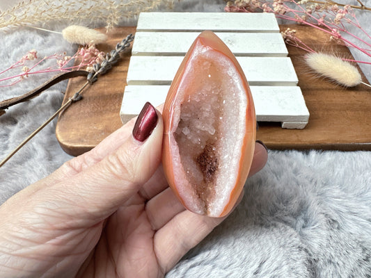 Small Carnelian Druzy Egg