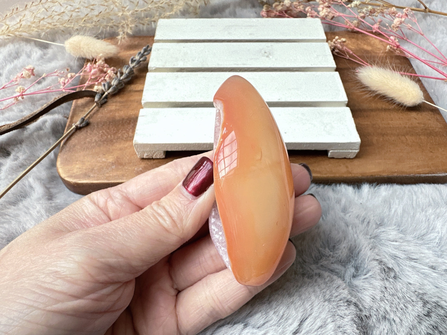 Small Carnelian Druzy Egg