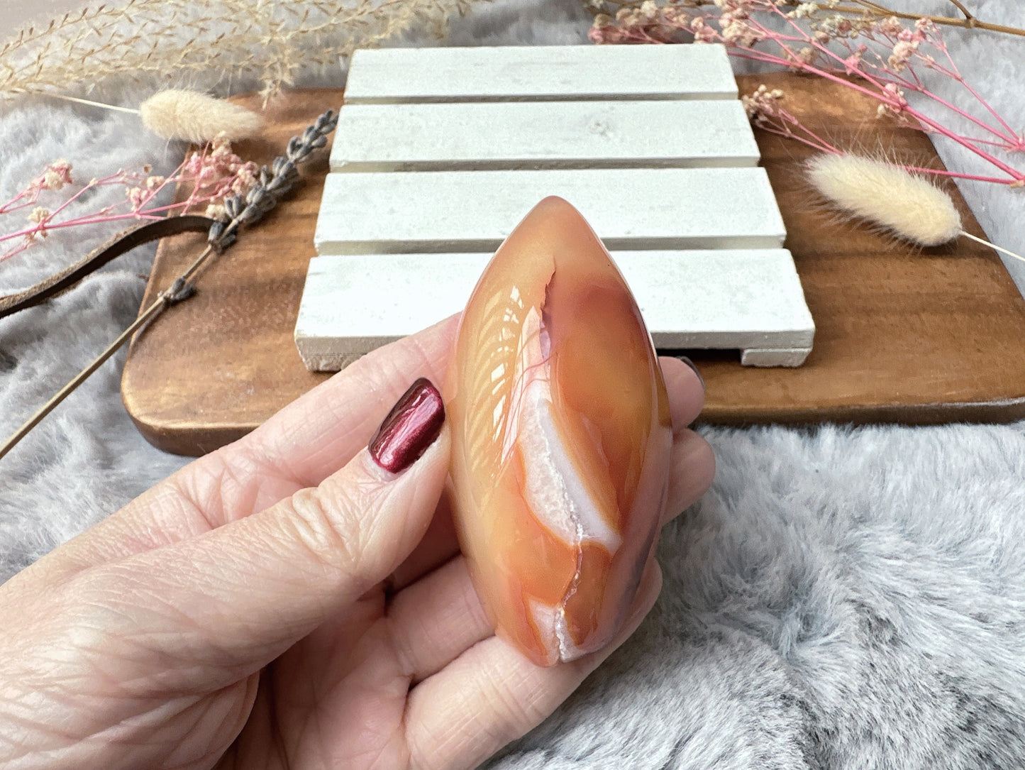 Small Carnelian Druzy Egg