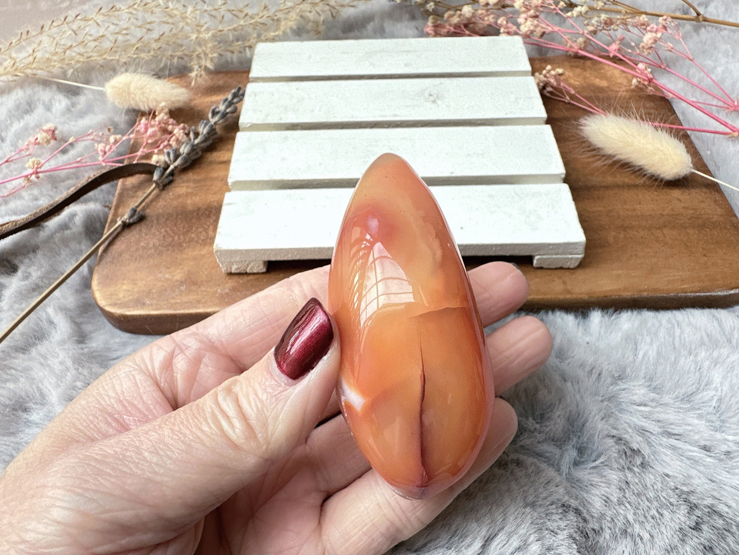 Small Carnelian Druzy Egg