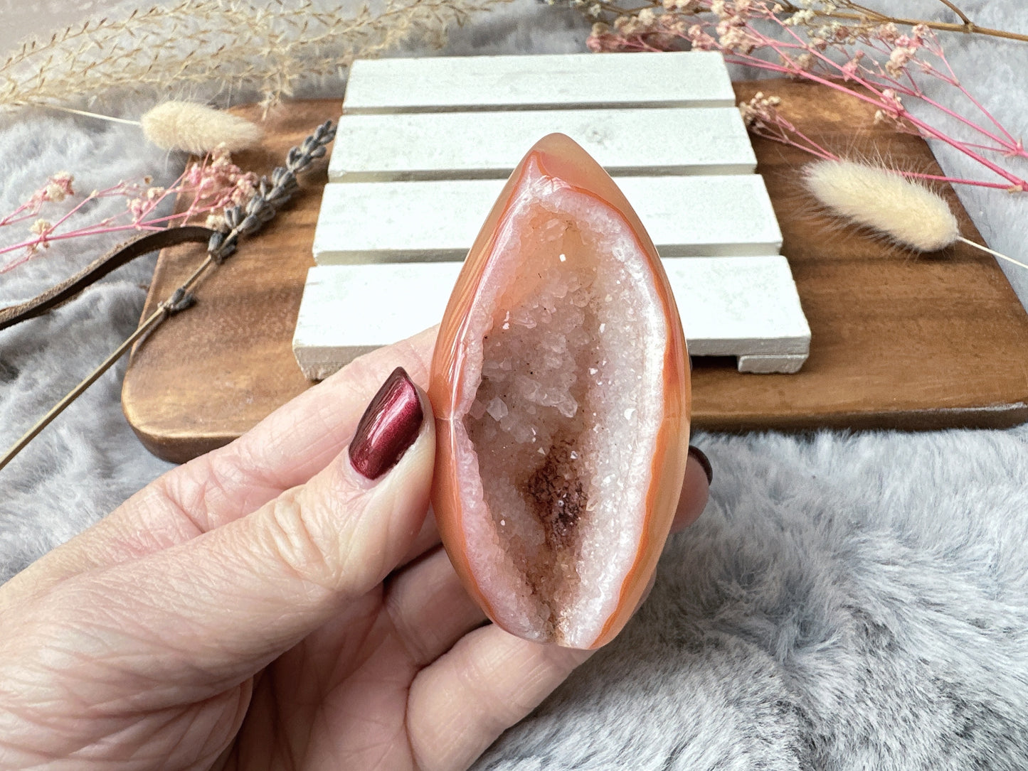 Small Carnelian Druzy Egg