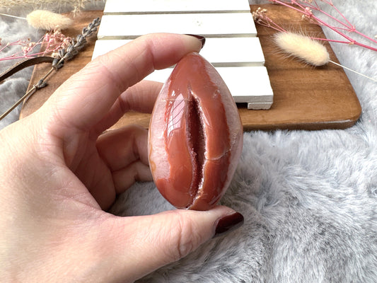 Small Carnelian Druzy Egg
