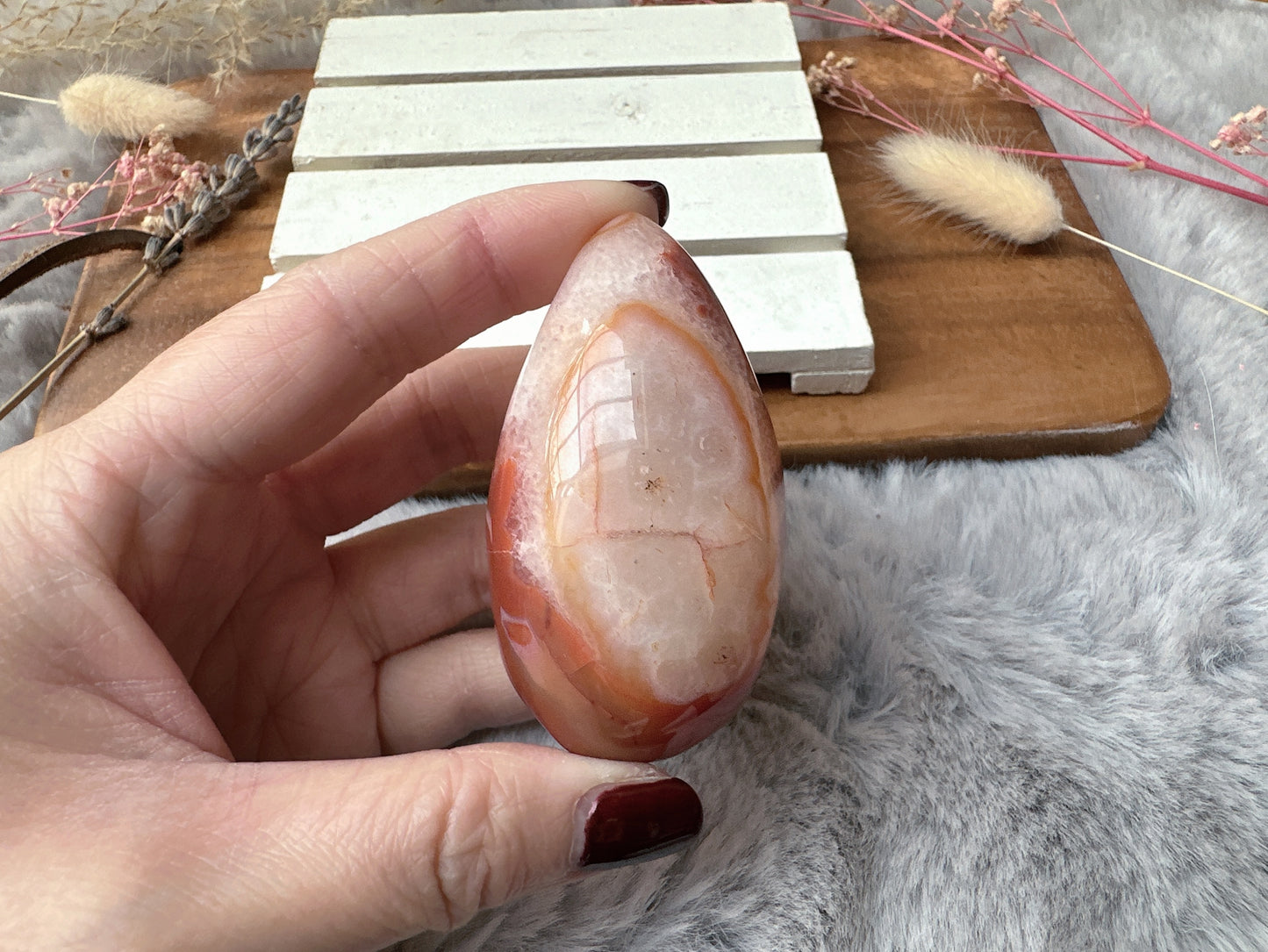 Small Carnelian Druzy Egg