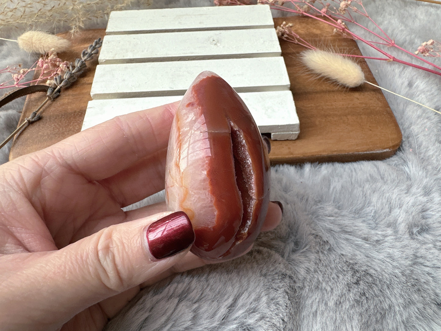 Small Carnelian Druzy Egg