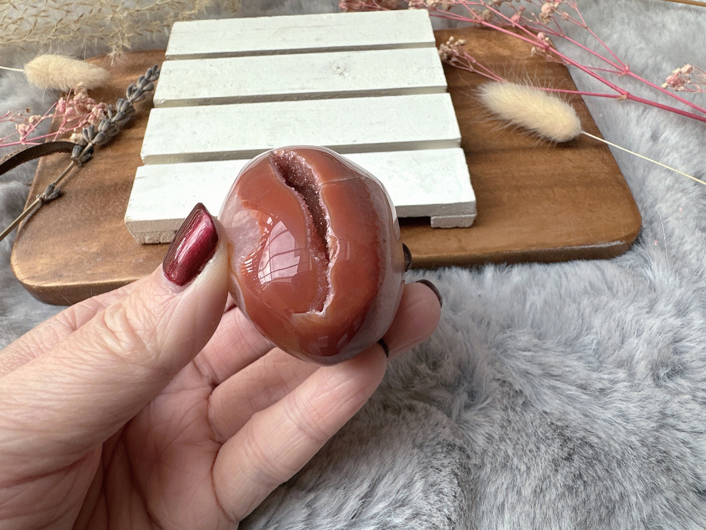 Small Carnelian Druzy Egg