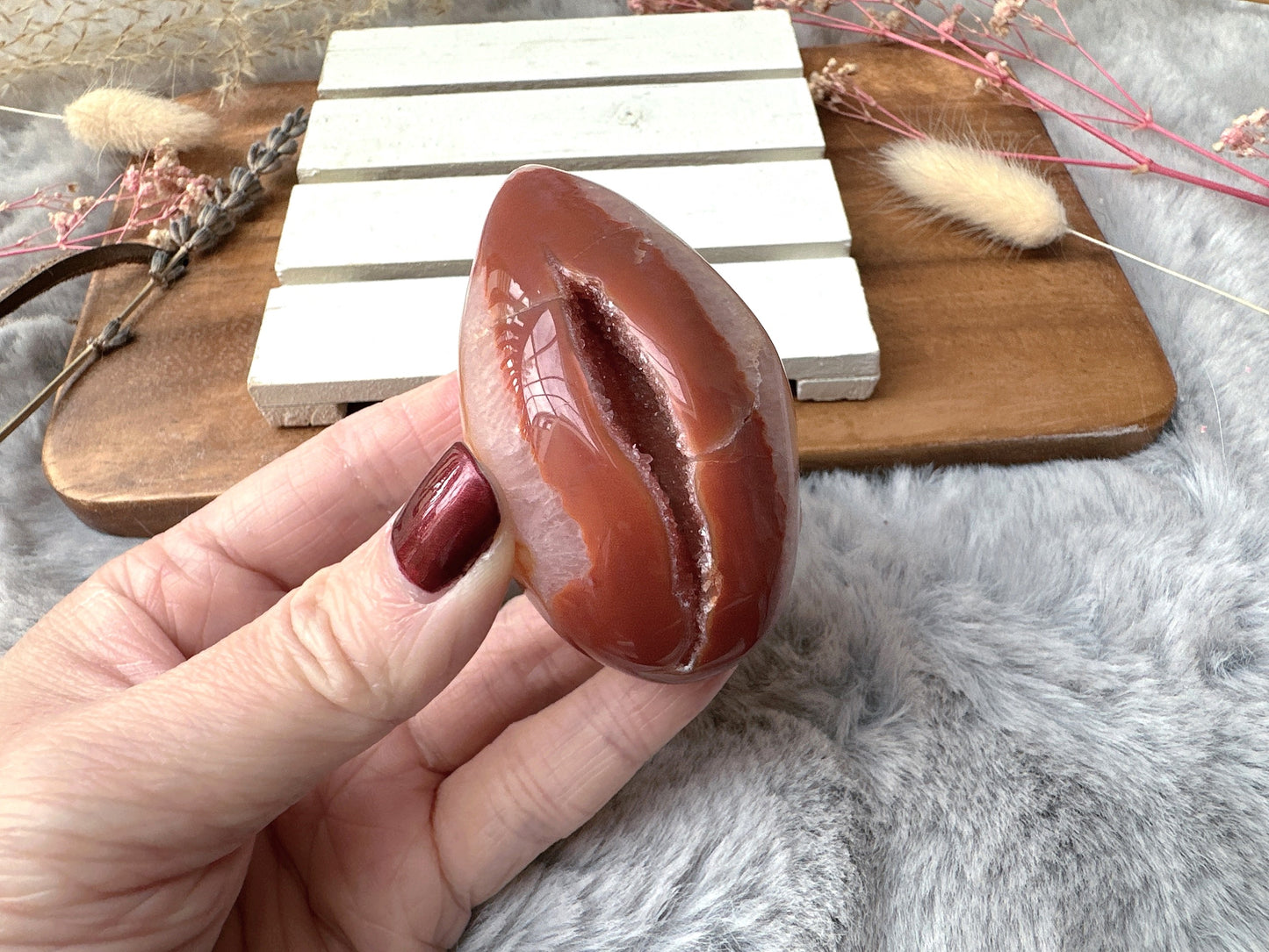 Small Carnelian Druzy Egg