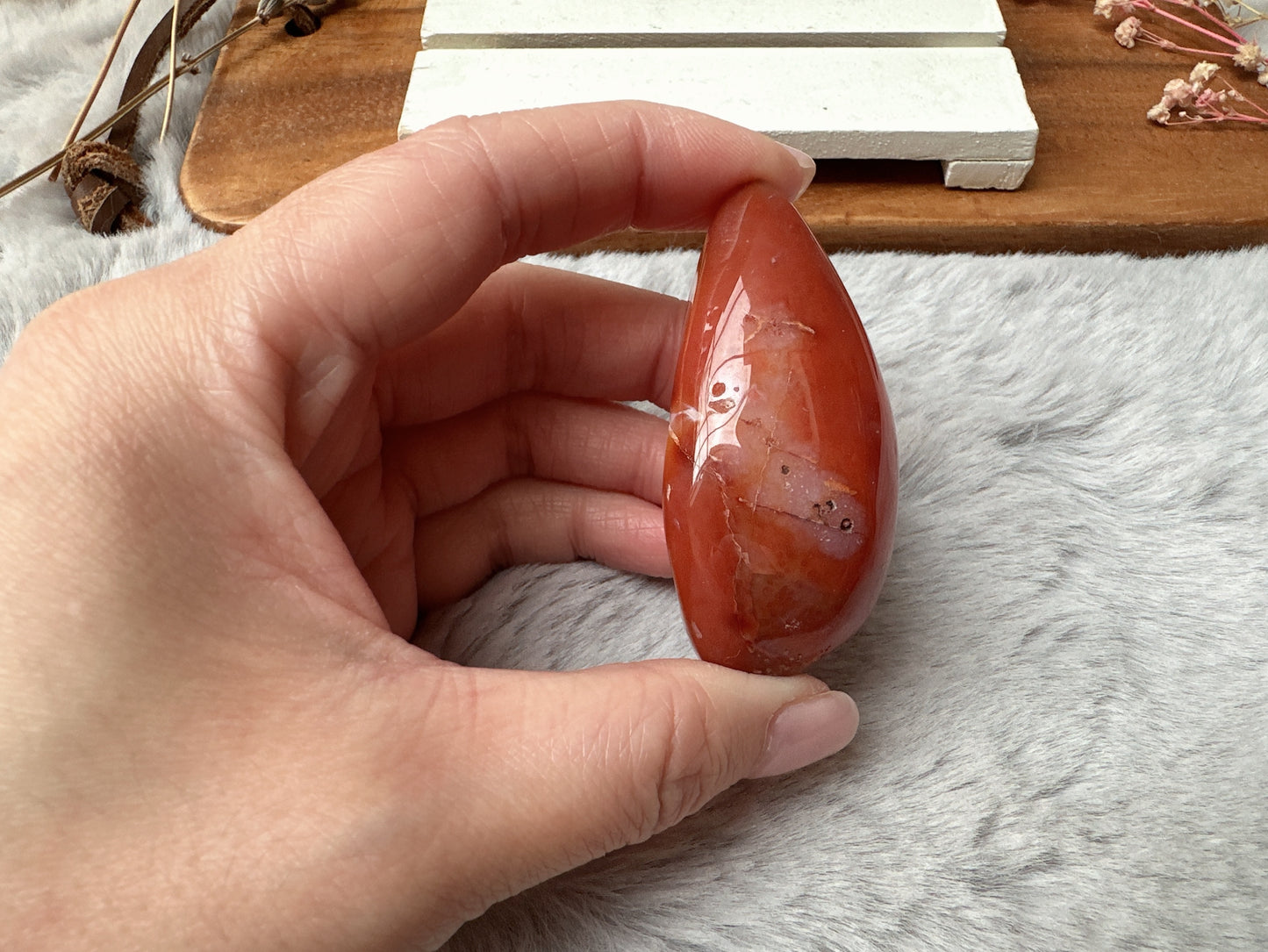 Extra Small Carnelian Druzy Egg