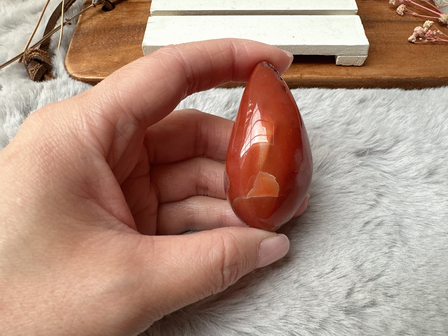 Extra Small Carnelian Druzy Egg