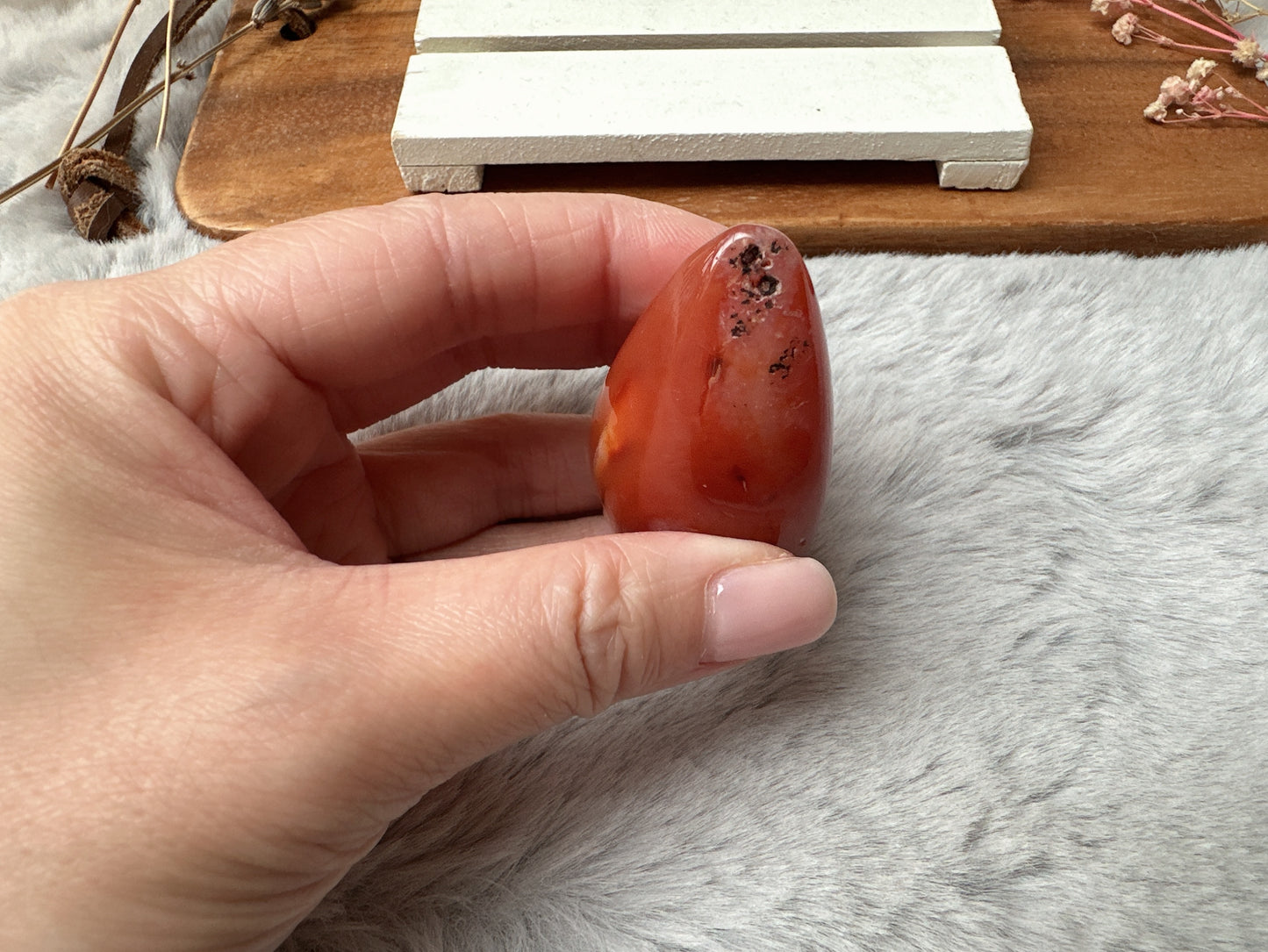 Extra Small Carnelian Druzy Egg