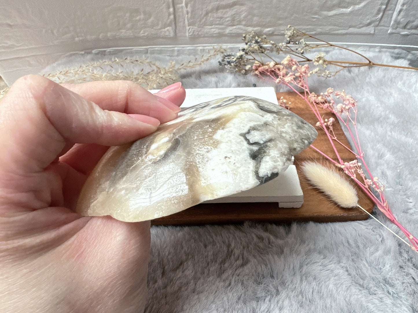 Small Mexican Zebra Onyx/Calcite Flower Bowl/Dish
