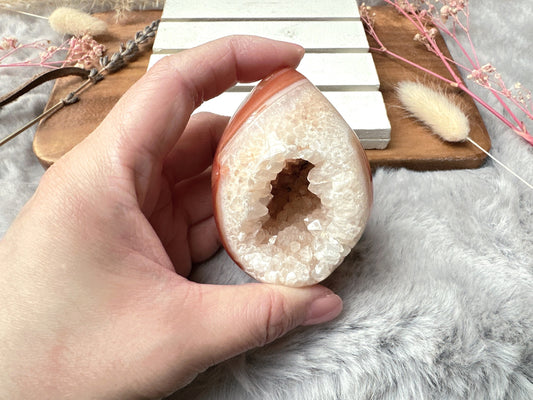 Small Carnelian Druzy Egg